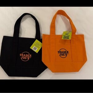 Trader Joe's Black and Orange Tote Bags